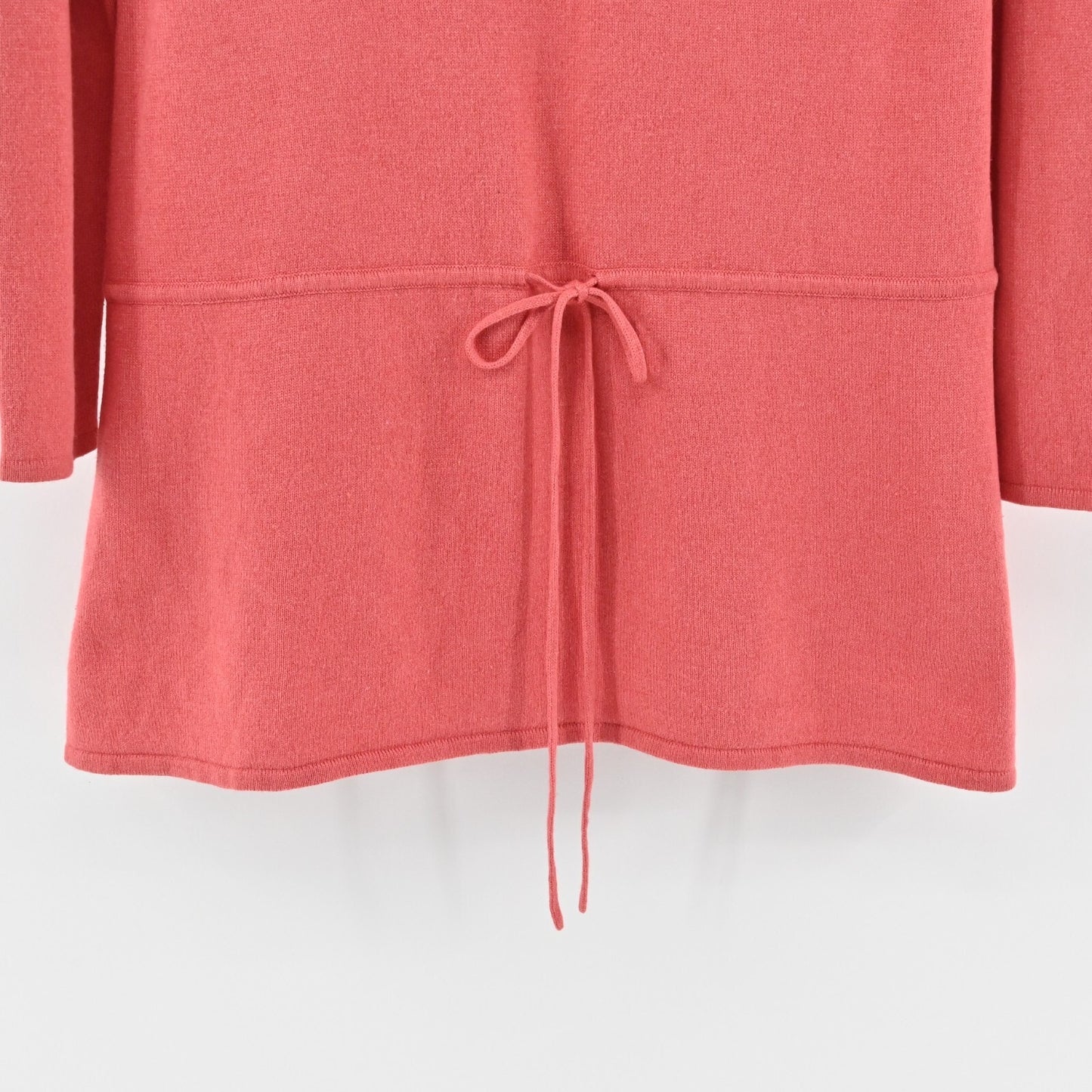 EILEEN FISHER Cashmere Silk Sweater Womens Size S Coral VNeck Knit Cinch Tunic