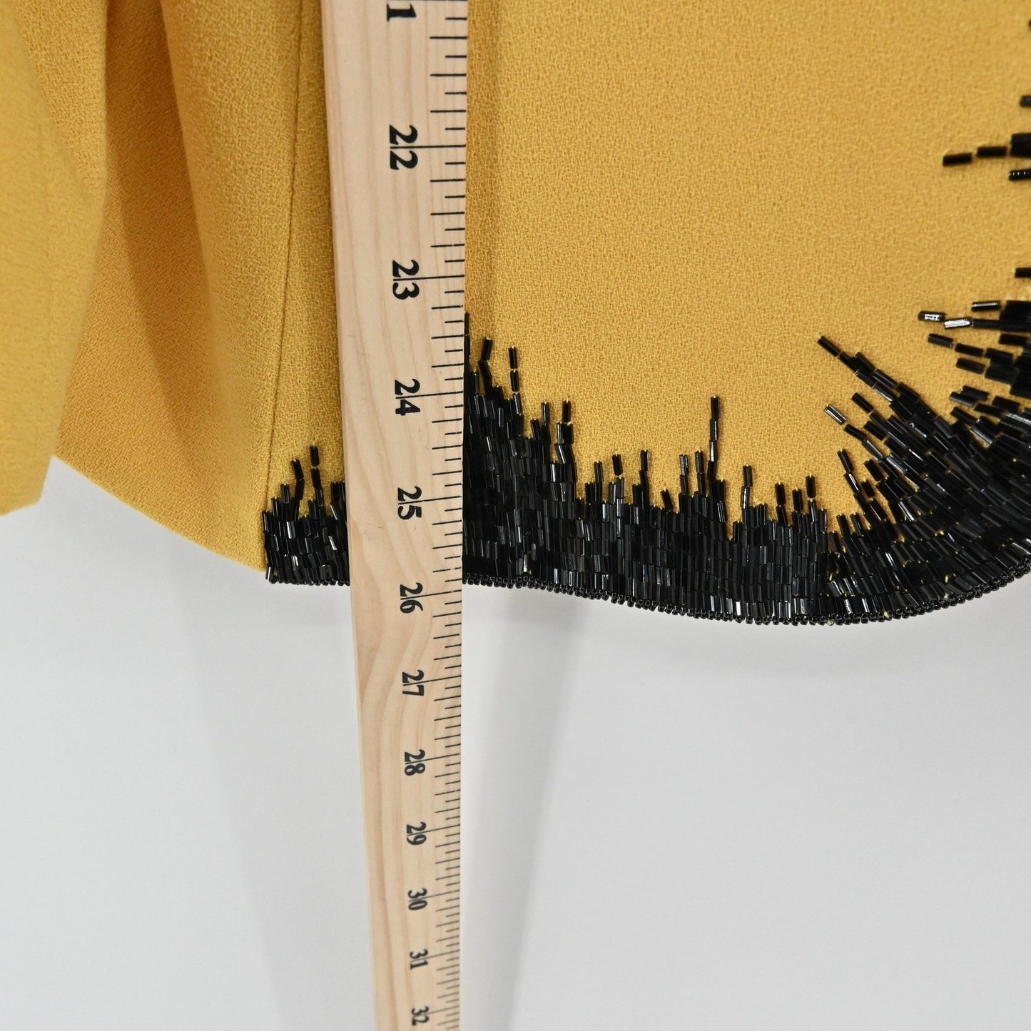 Vtg Nolan Miller Wool Beaded Jacket Tank Set Size 8 Yellow Retro Glam Hong Kong