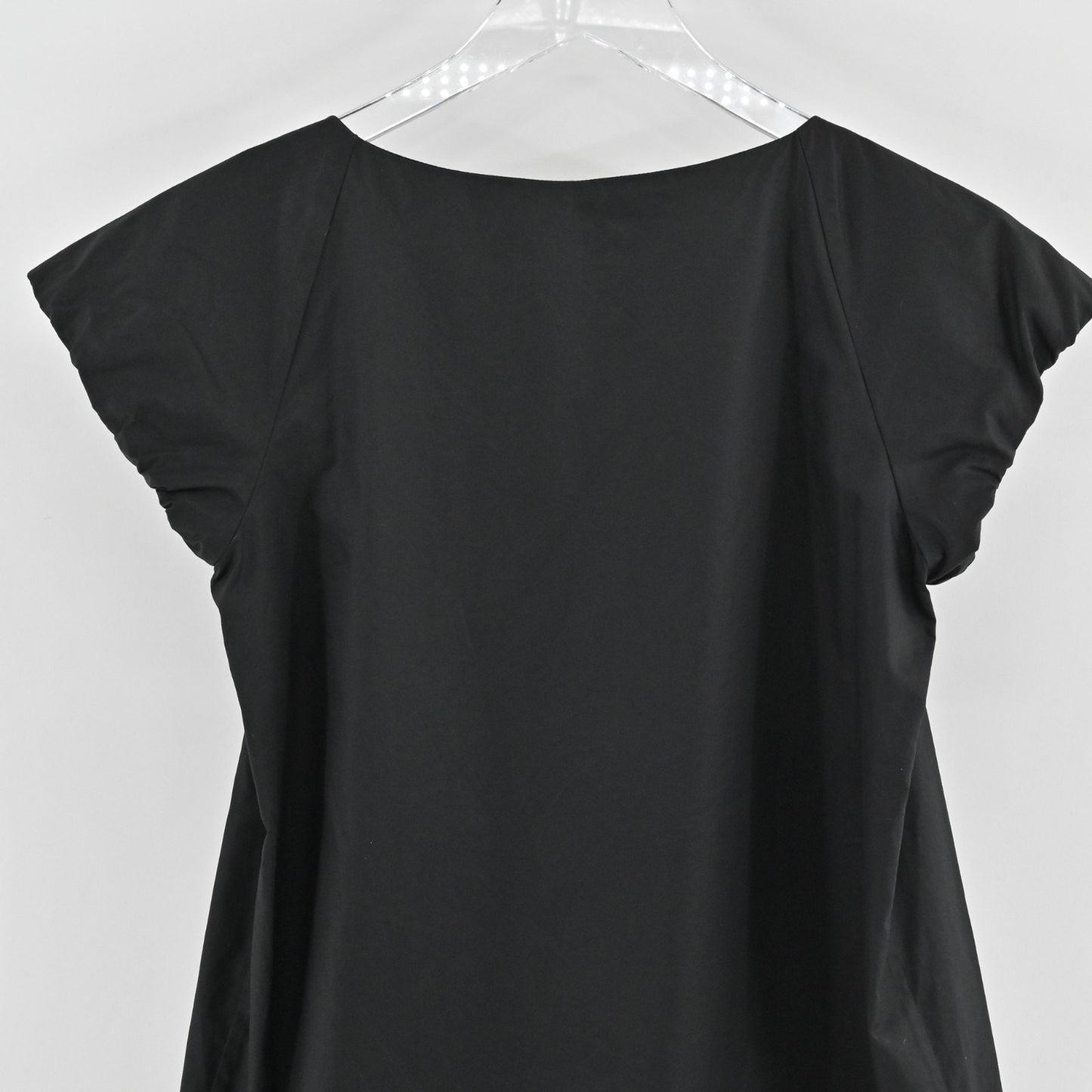 Theory Womens Besette Black Top Size XS Pleated Scoop Neck Short Sleeve Blouse