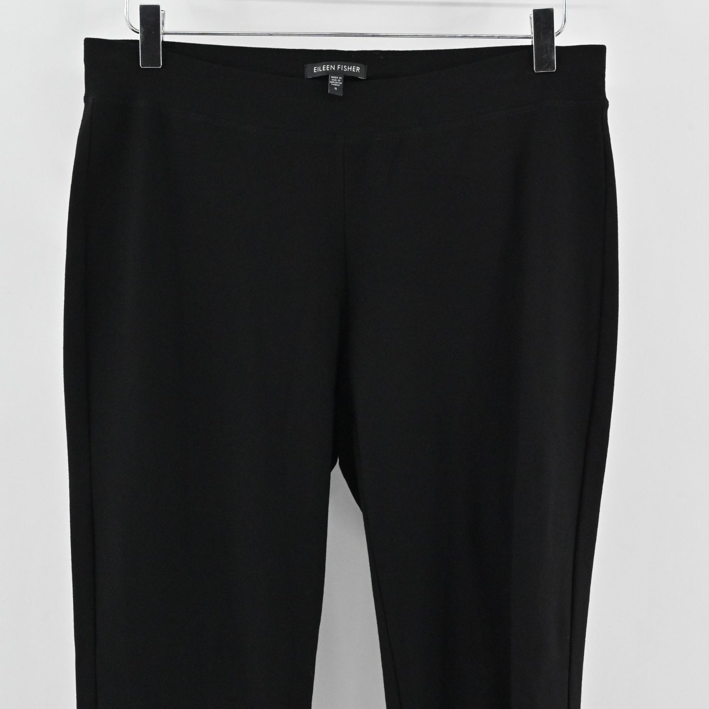Eileen Fisher Womens System Washable Crepe Stretch Pants Size S Black Slim Fit