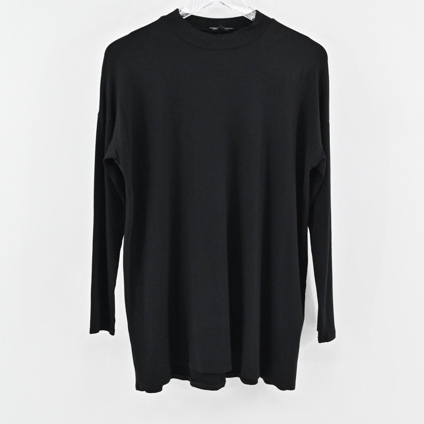EILEEN FISHER Top Womens Size XS Black Long Sleeve Crew Neck Stretch Relaxed