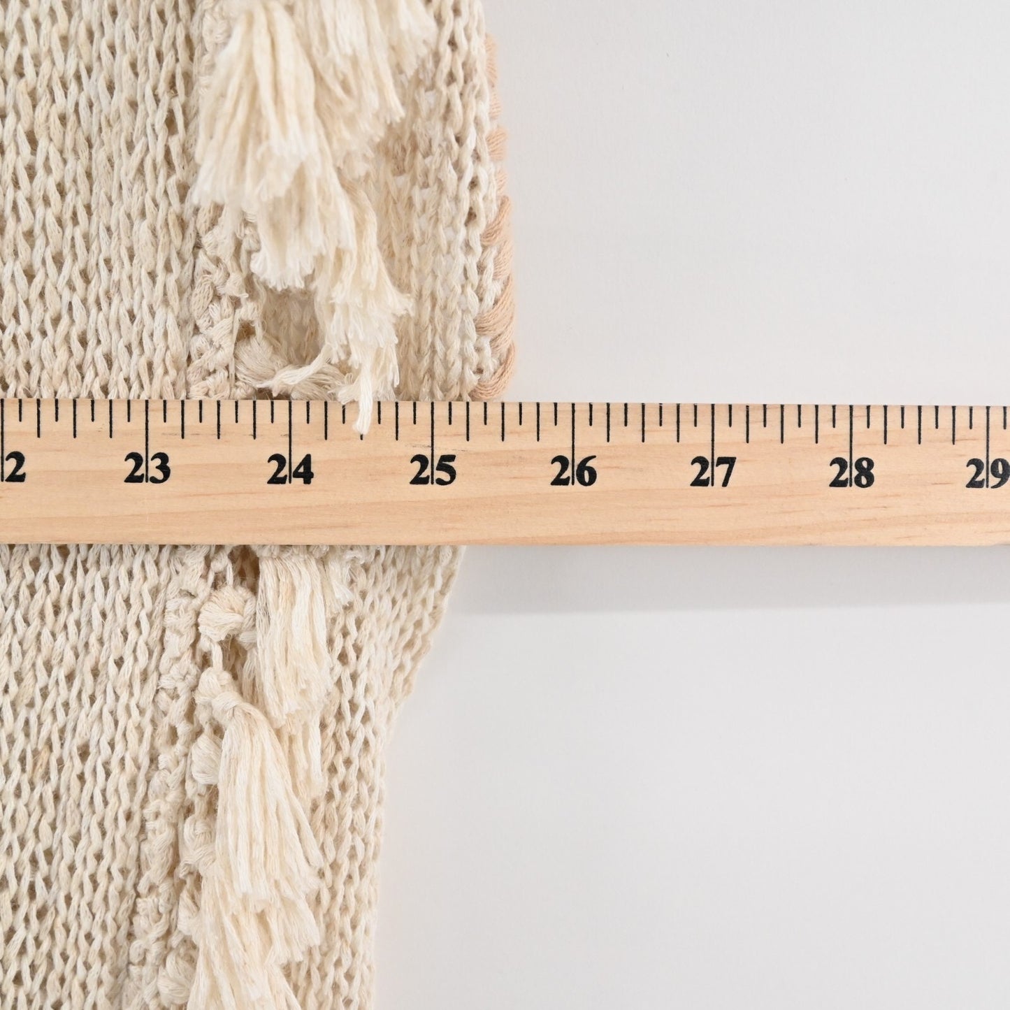 CALYPSO St Barth Cardigan Sweater Womens Size 0 Beige Knit Fringe Boho Festival