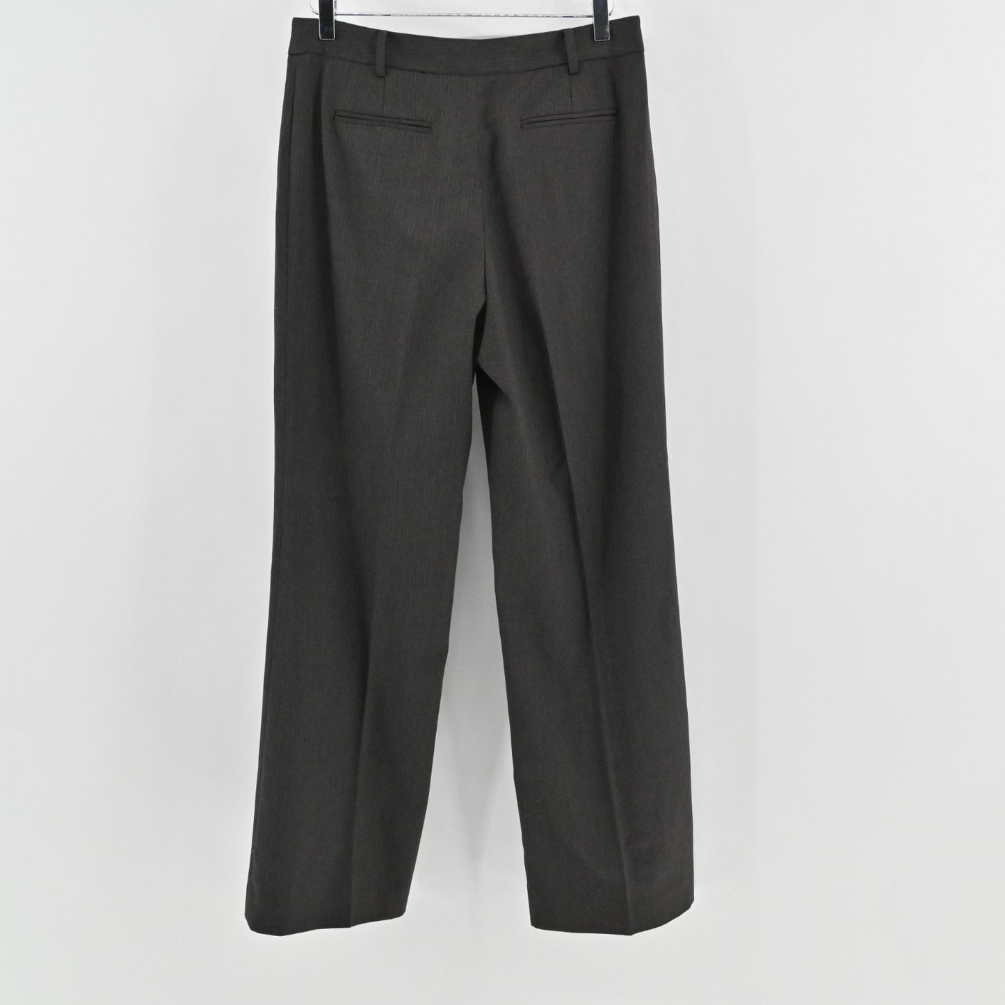 Ellen Tracy Womens Gray Micro Stripe Wide Leg Trouser Pants Size 6 Work Career