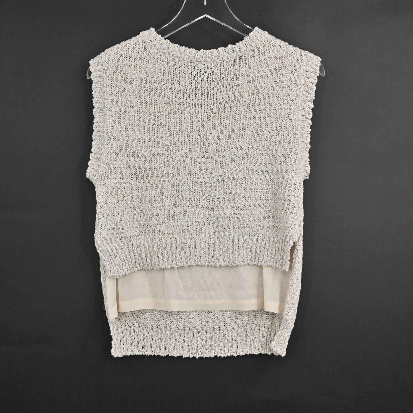 PHILLIP LIM Sweater Womens Size XS Linen Blend Knit Sleeveless Neutral Granola