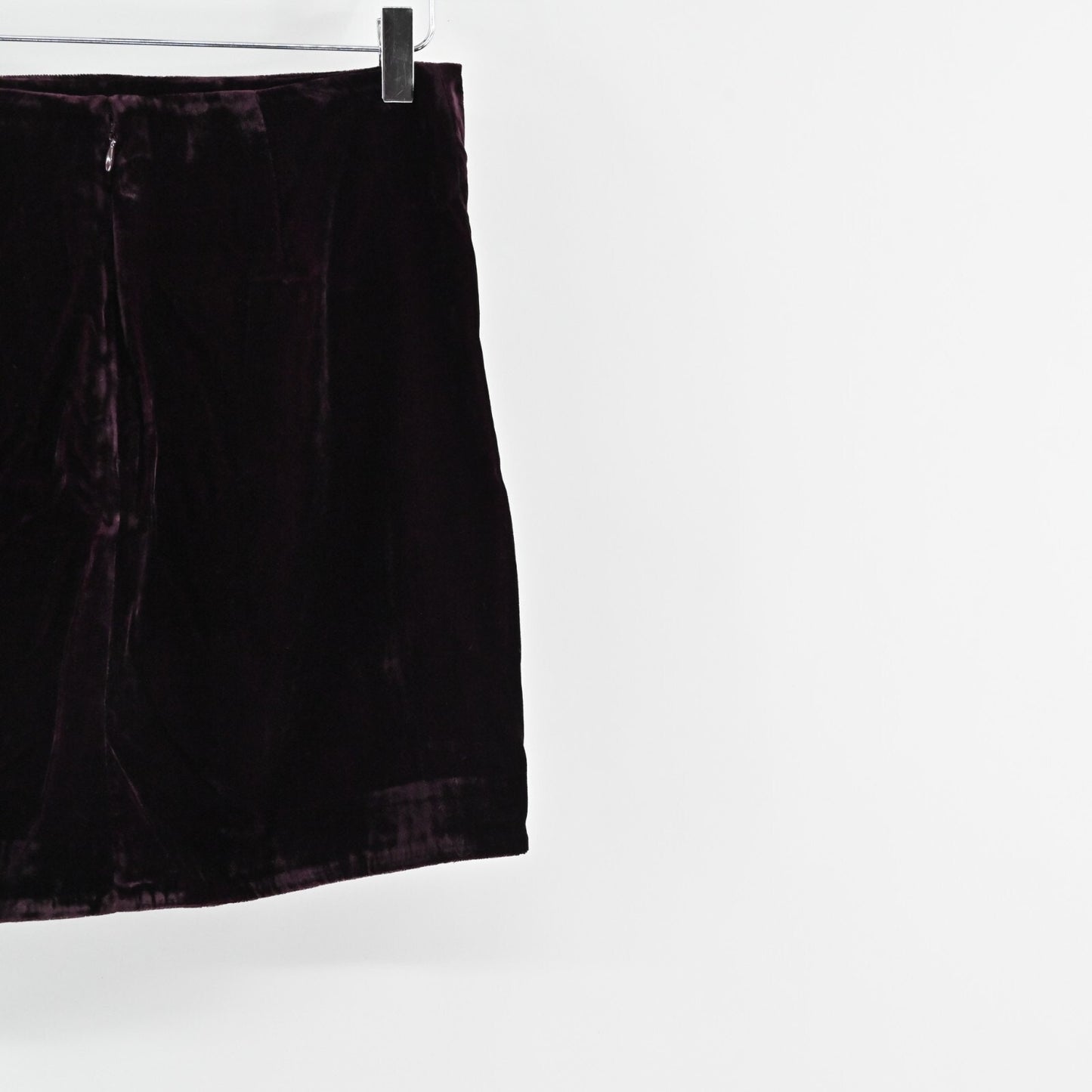 LOVERS FRIENDS Womens Lisa Velvet Skirt Size M Maroon Ruffle Holiday Party NEW