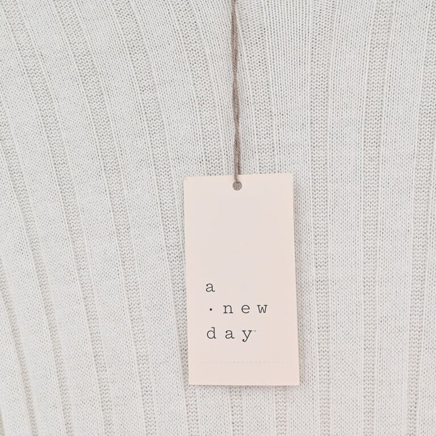 A NEW DAY Sweater Womens Sz XS White Crew Neck Long Sleeve Ribbed Knit Neutrals