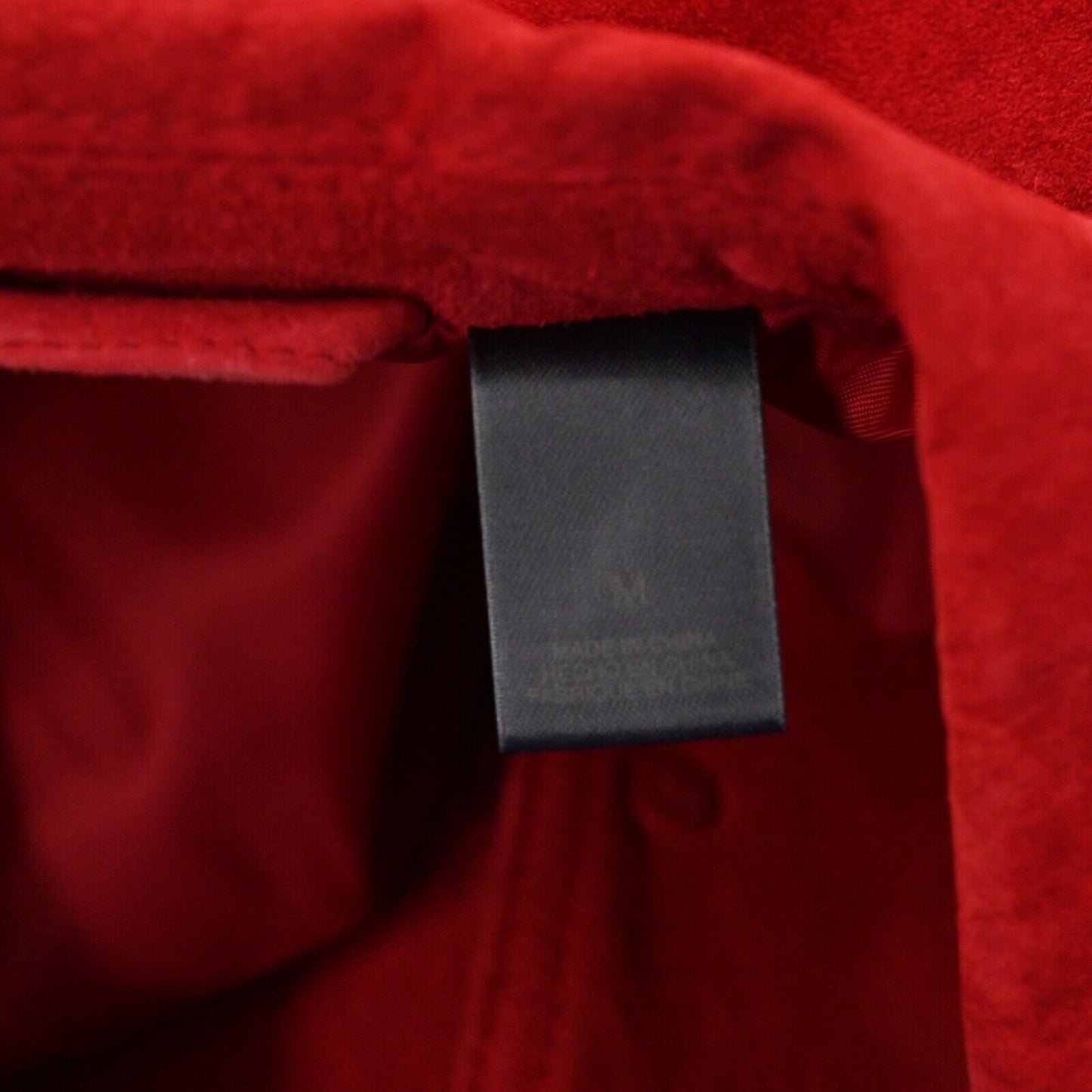 LIZ CLAIBORNE Jacket Womens Size M Suede Leather Red Button Front Retro 00s Y2K