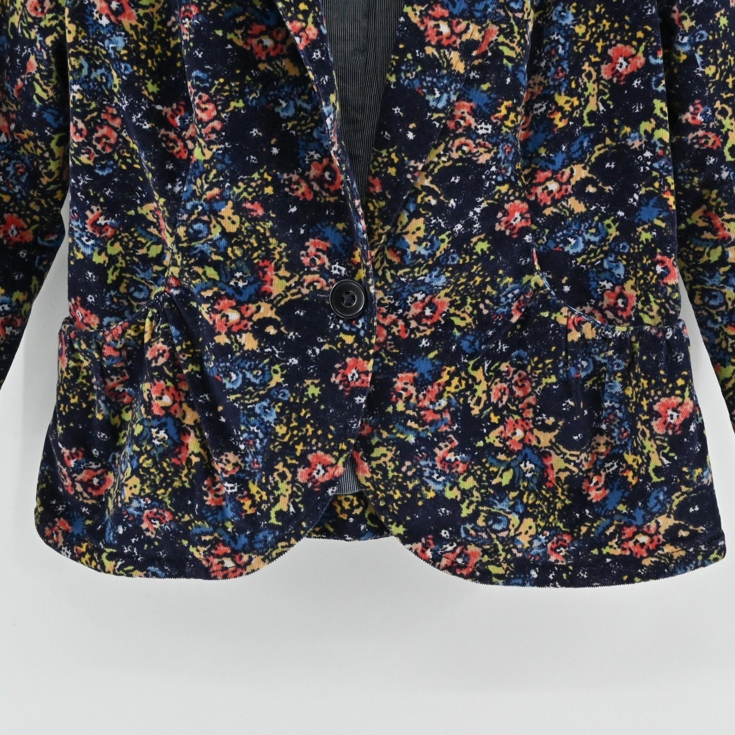 Anthropologie Cartonnier Dusk GARDEN Cord Blazer Size 4 Floral Peplum Jacket