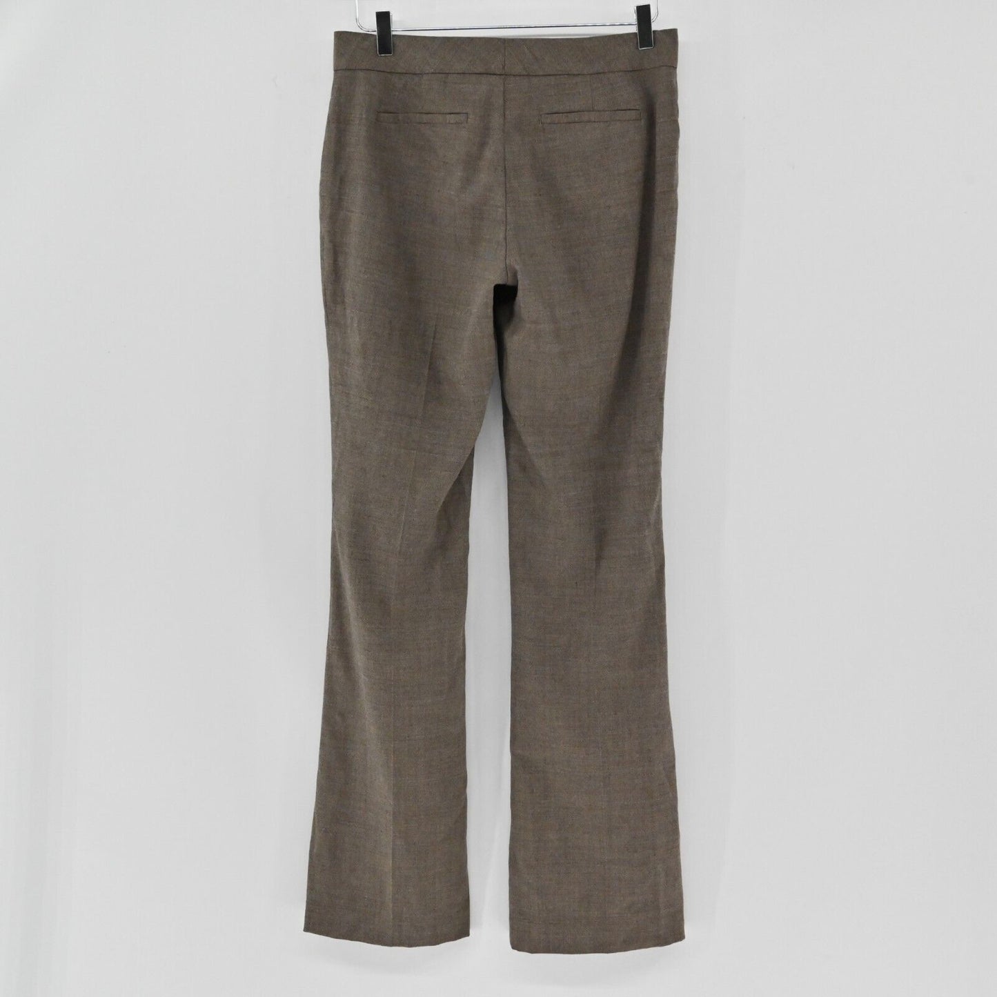 ELIE TAHARI Pants Womens Size 6 Brown Wool Flare Leg Mid Rise Classic Trousers