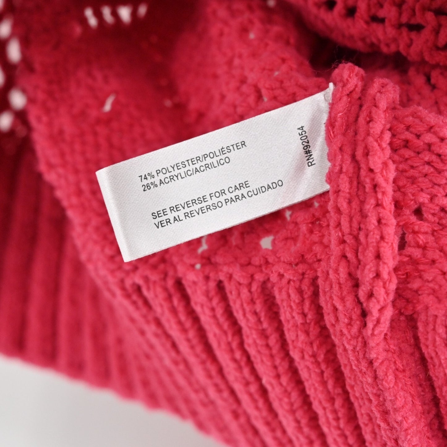 RICH FAMOUS Jacket Womens Size L Hot Pink Knit Sweater Full Zip Ruffle Collar