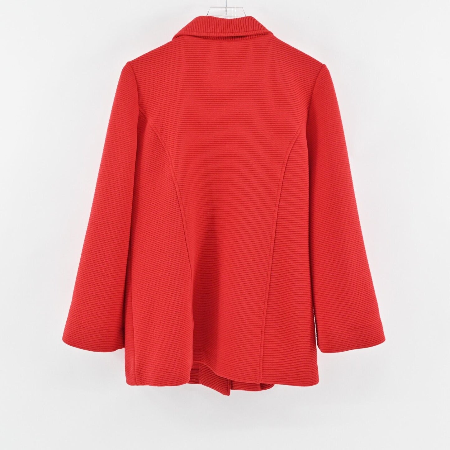 DAMEE INC Jacket Size M Red Ribbed Overcoat Black Button Front Retro Twee Mod