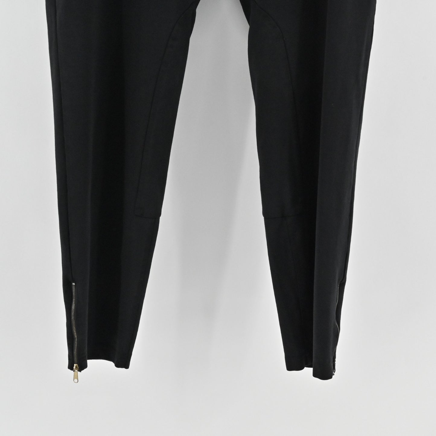 Eileen Fisher Womens Zip Ankle Pants Size L Black Skinny Leg Casual Stretch