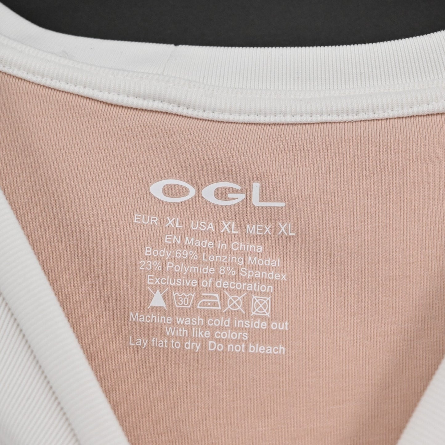 OGL Top Womens Size XL Crewneck Brami Tank White Sandwashed Modal Regular Fit