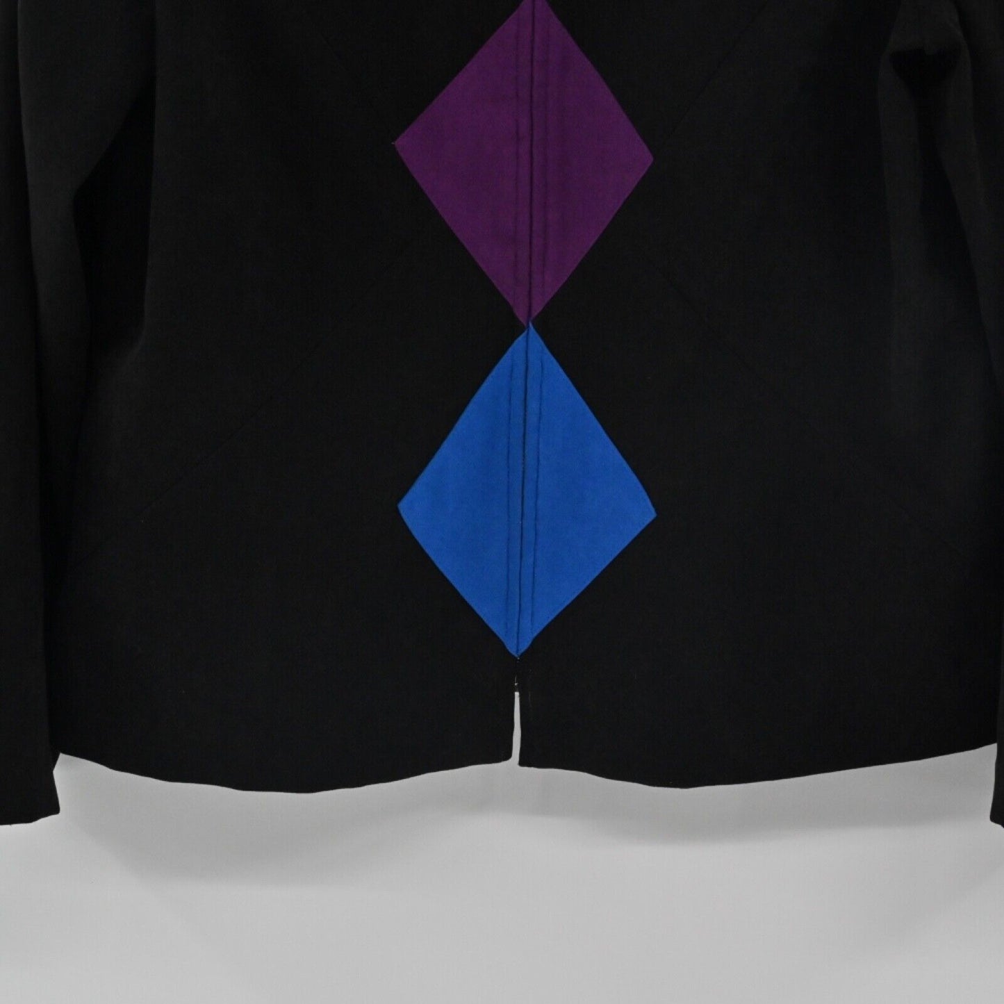 Vtg KORET Jacket Womens Size 14 Black Argyle Full Zip Stand Up Collar Retro Y2K