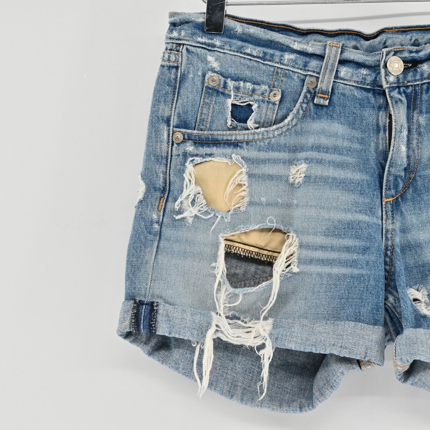 RAG BONE Womens Rebel Jean Shorts Size 25 Boyfriend Distressed Denim Cotton Boho