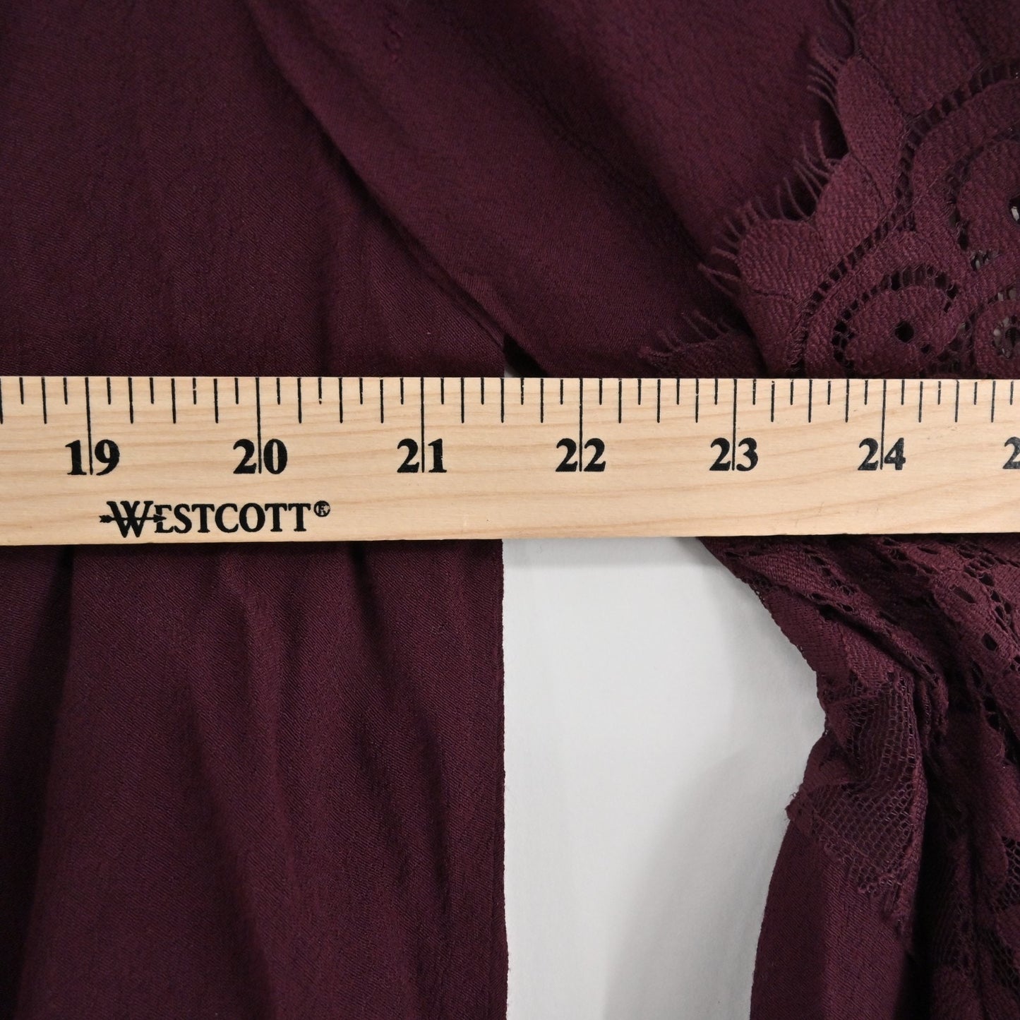 ALTAR'D STATE Boho Bell Sleeve Dress Sz L Shift Burgundy Floral Lace Whimsigoth
