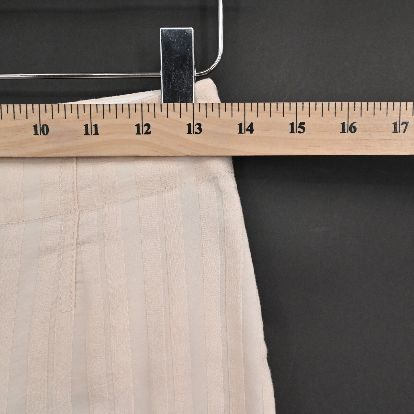 REBECCA TAYLOR Linen Pants Womens Size 0 Textured Stripe Cream Wide Leg Crop