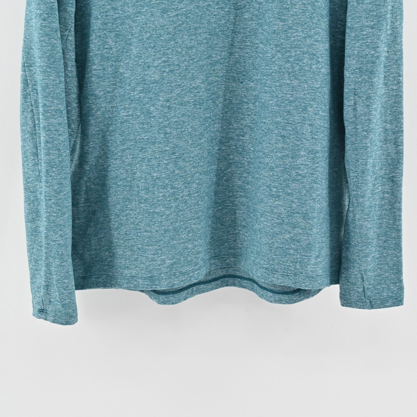 Lululemon Mens Surge Warm Long Sleeve Top Size XL Heathered Blue Zip Pocket Logo
