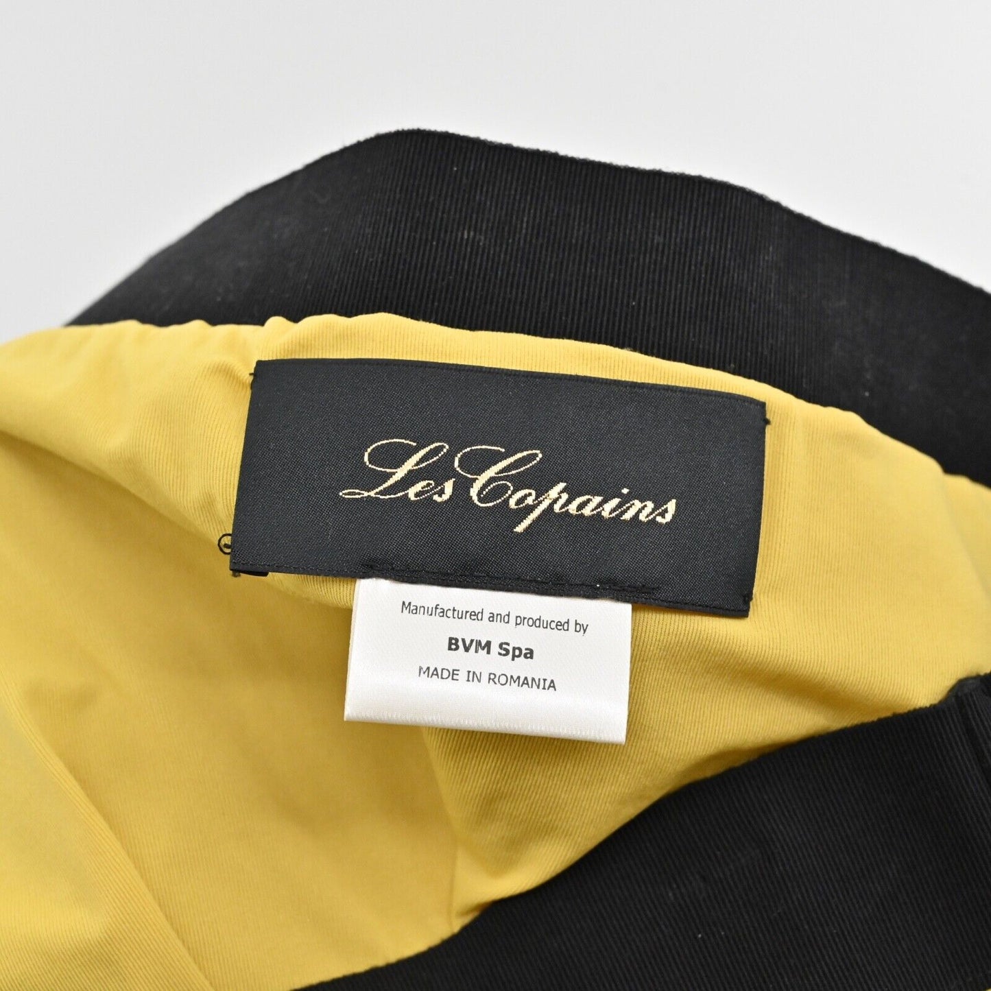 LES COPAINS Skirt Size 46 Yellow Knit Knee Length Elastic Waist Pencil Career