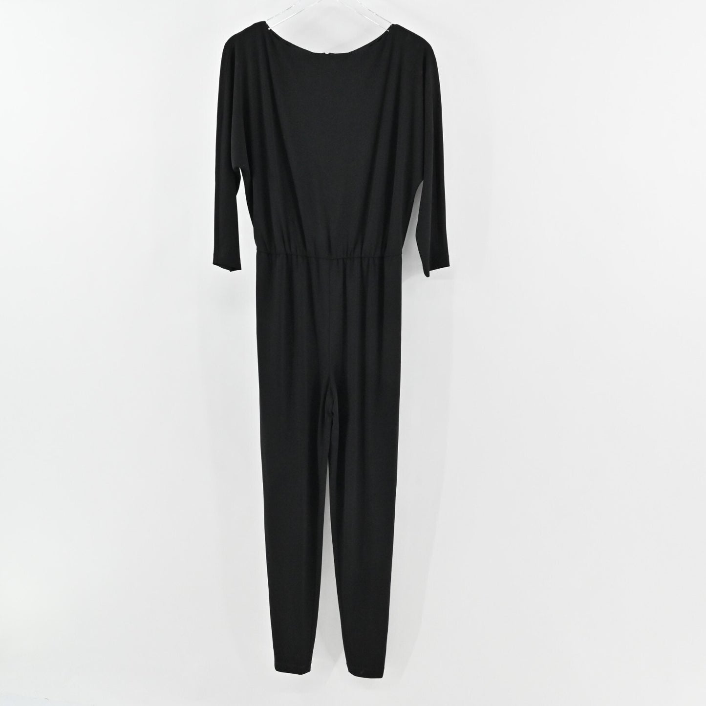 RALPH LAUREN Womens Jumpsuit Size 4 Black Bateau Neck Stretch Waist Minimalist