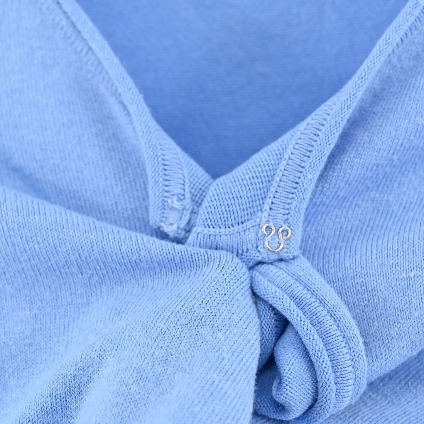 J MCLAUGHLIN Cardigan Sweater Womens Size M Solid Blue Cotton Modal Blend Knit