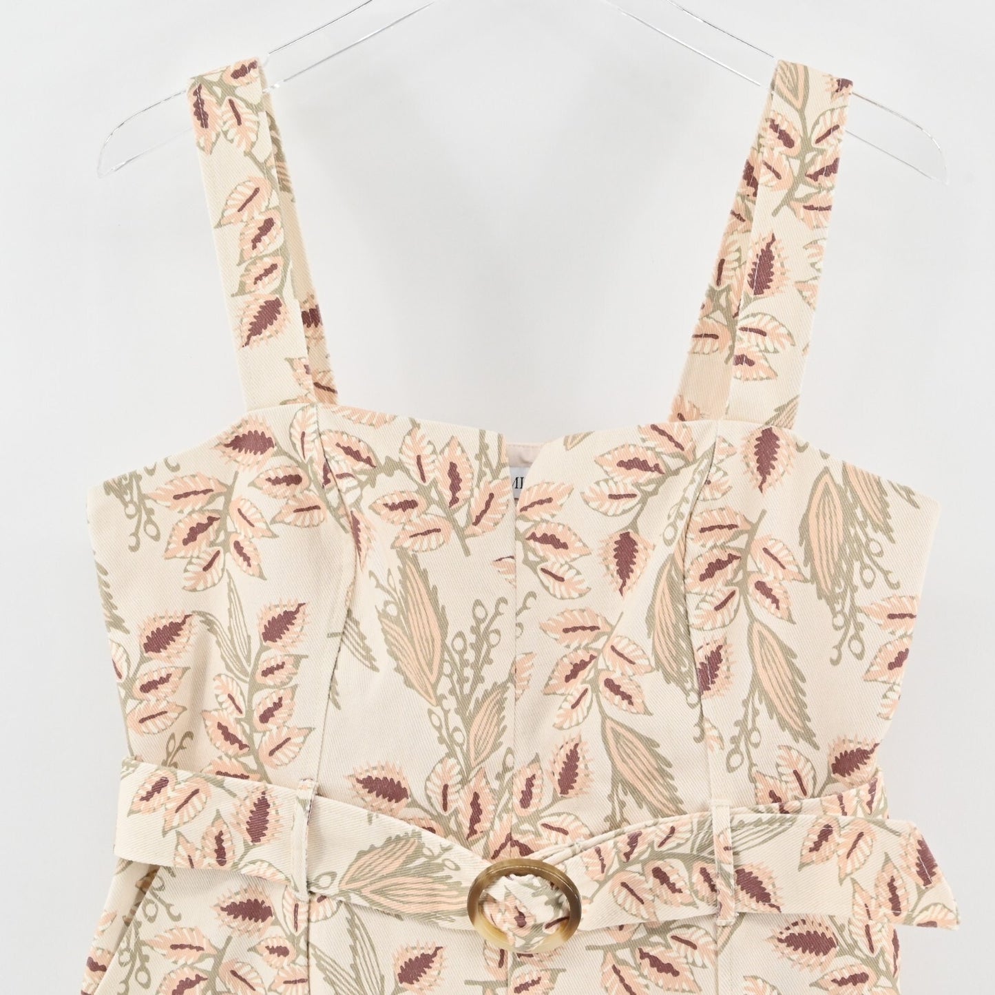 INTERMIX Womens Stefania Romper Size 12 Floral Print Belted Sleeveless Cream
