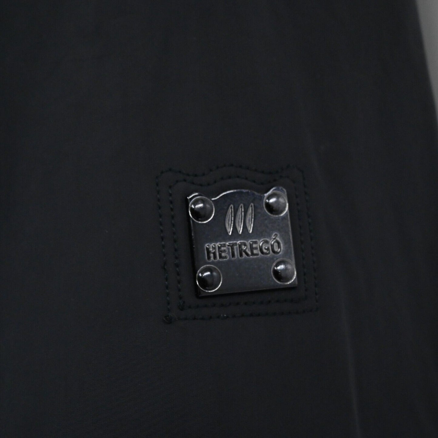 HETREGO Jacket Mens Size 58 Long Sleeve Black Zip Button Double Layer NEW