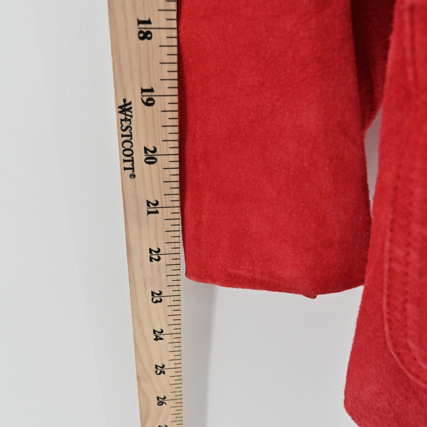 Vtg Y2k LIZ CLAIBORNE Womens Suede Jacket Size M Red Leather Button Western Boho