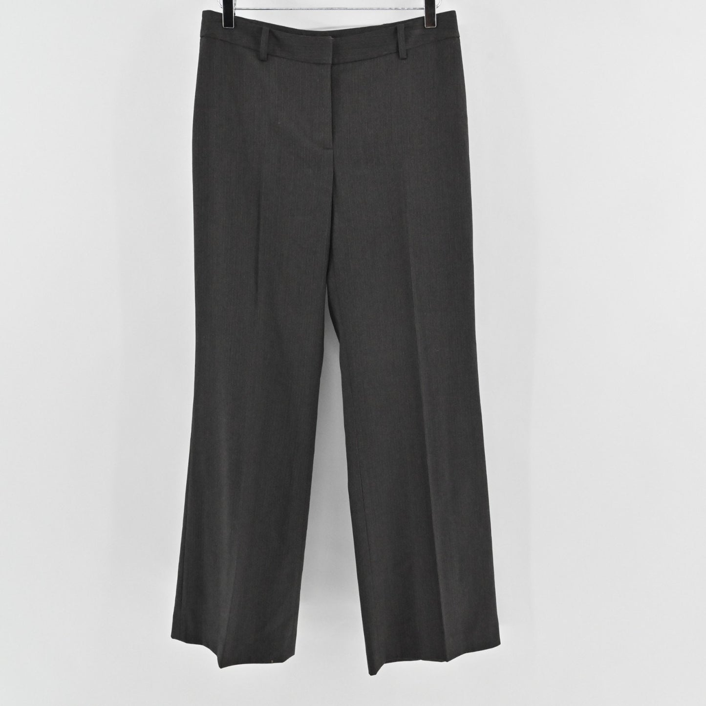 Ellen Tracy Womens Gray Micro Stripe Wide Leg Trouser Pants Size 6 Work Career