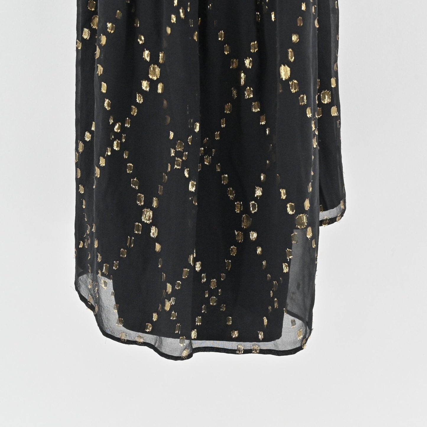 ADAM LIPPES Silk Dress Sz 6 AdamPlusEve Black Gold Lurex Detail Sleeveless Mini