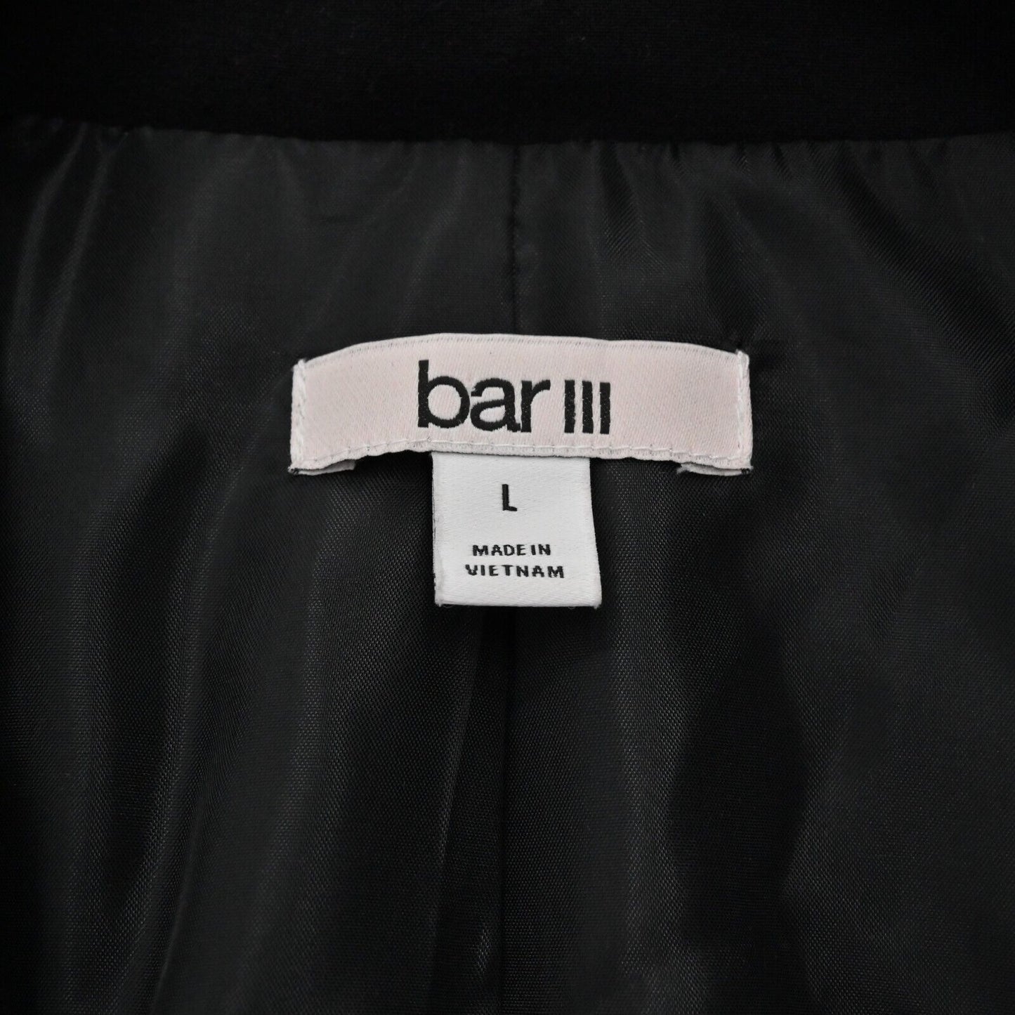 BAR III Blazer Womens Size Large Black Faux Double Breasted Open Stretch Career