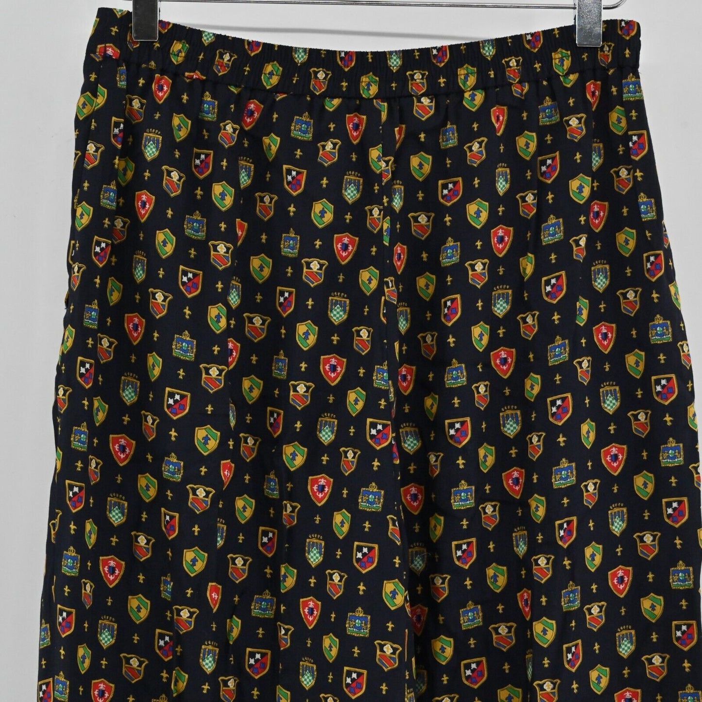 Vtg CLAUS Pants Womens Sz S Black Academia Crest High Rise Pleated Wide Leg 90s