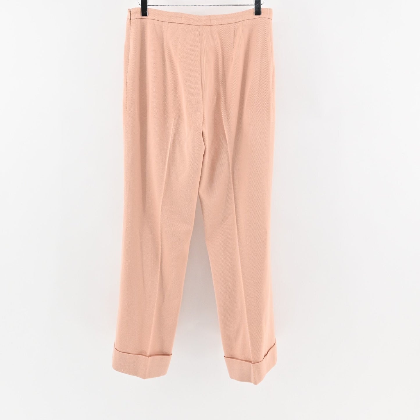 LUCA LUCA Pants Womens Size 44 Wool Solid Peach Cuffed Hem Relaxed Leg Trousers