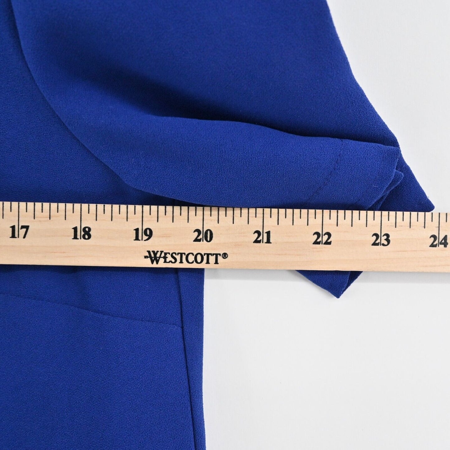 TRINA TURK Top Womens Sz S Blue Royal Tie Neck Blouse Pleated Embroidered Retro