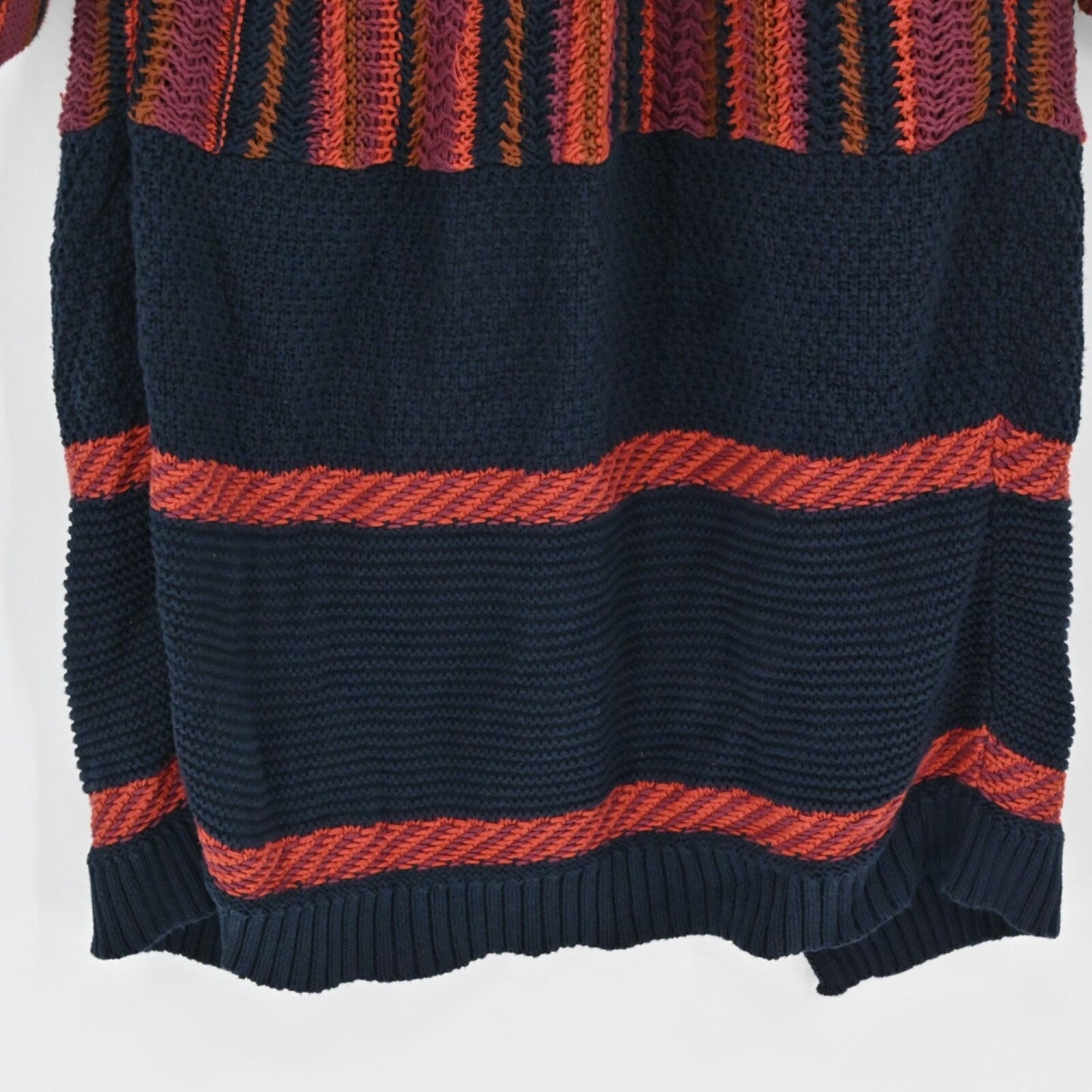 Urban Outfitters Womens Riley Cardigan Size S Orange Navy Striped ECOTE Sweater