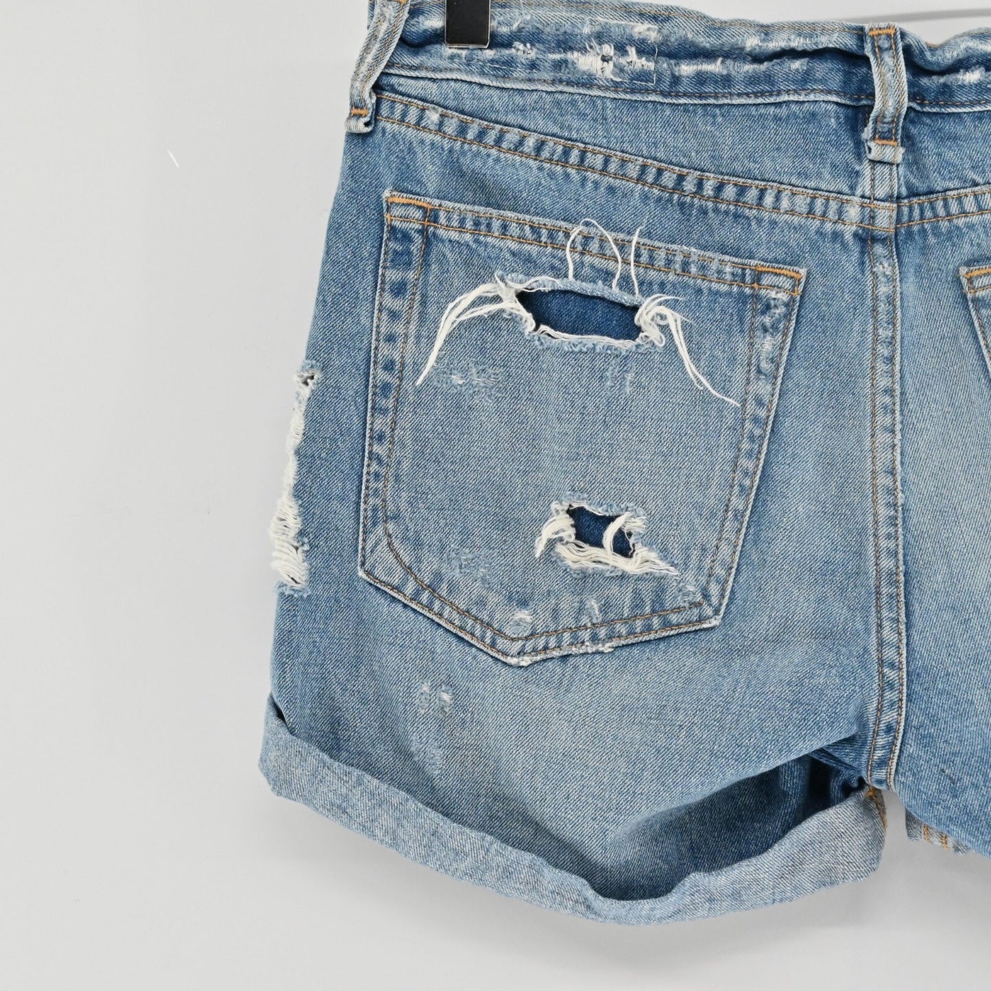RAG BONE Womens Rebel Jean Shorts Size 25 Boyfriend Distressed Denim Cotton Boho
