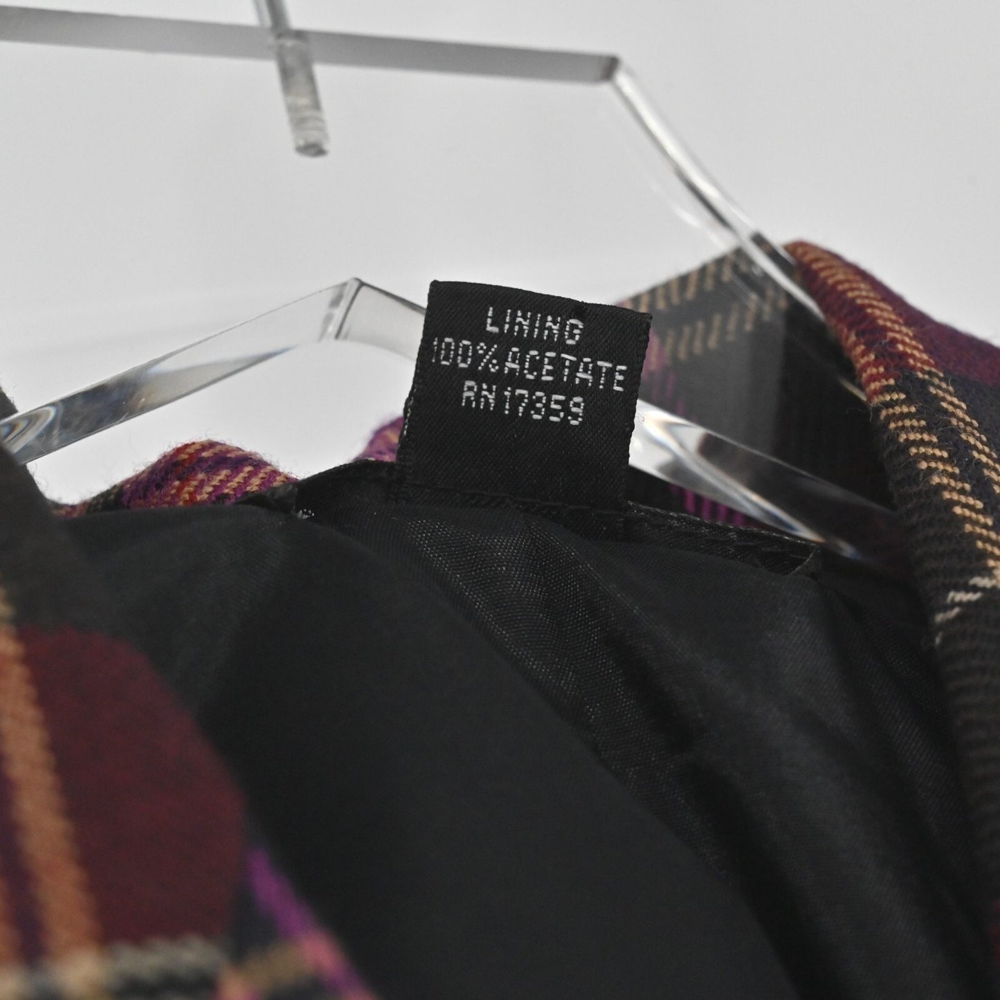 Vtg ELLEN TRACY Womens Wool Plaid Blazer Size 10 Purple Preppy Dark Academia Y2k