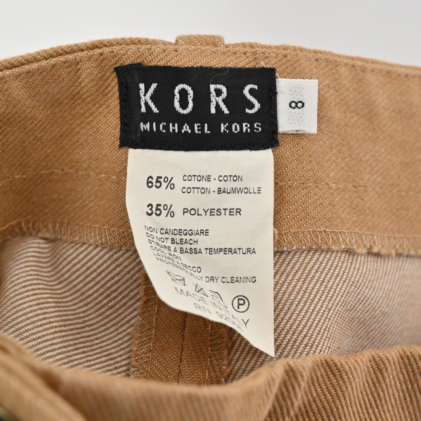 Vtg KORS MICHAEL KORS Pants Womens Size 8 Brown Mid Rise Straight Leg Italy 90s