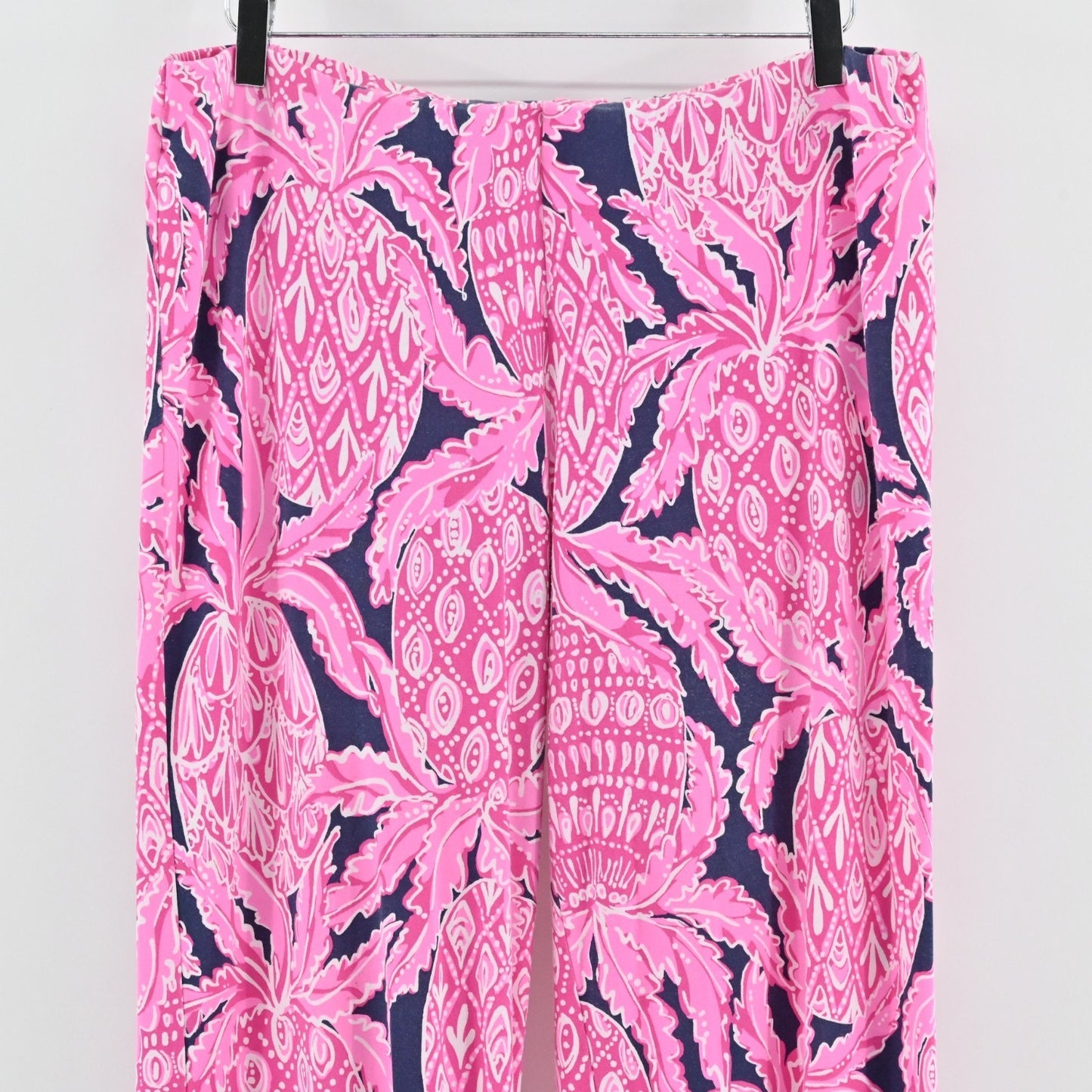 Lilly Pulitzer Womens Georgia May Pants Size XL Coco Safari Pink Navy Pineapple