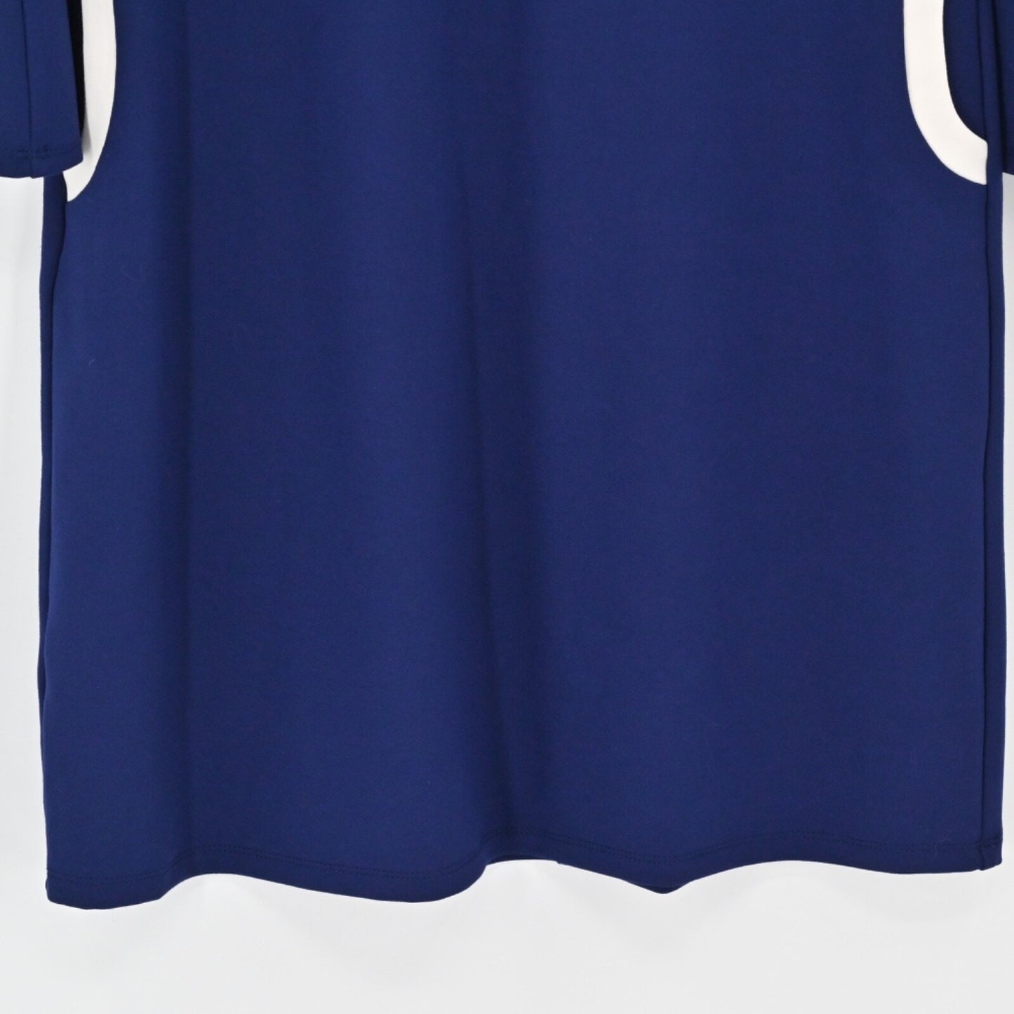 ANNE KLEIN Womens Blue Knit Dress Size M Shift Stripe Bell Sleeve Pockets NEW