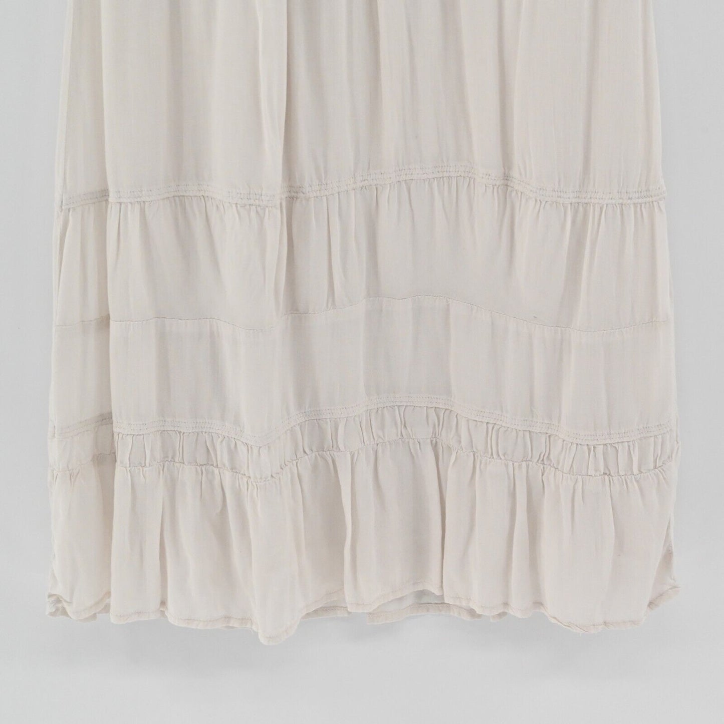 JAMES PERSE Dress Womens Sz XS Standard Pleated Ivory Short Sleeve Shift Viscose