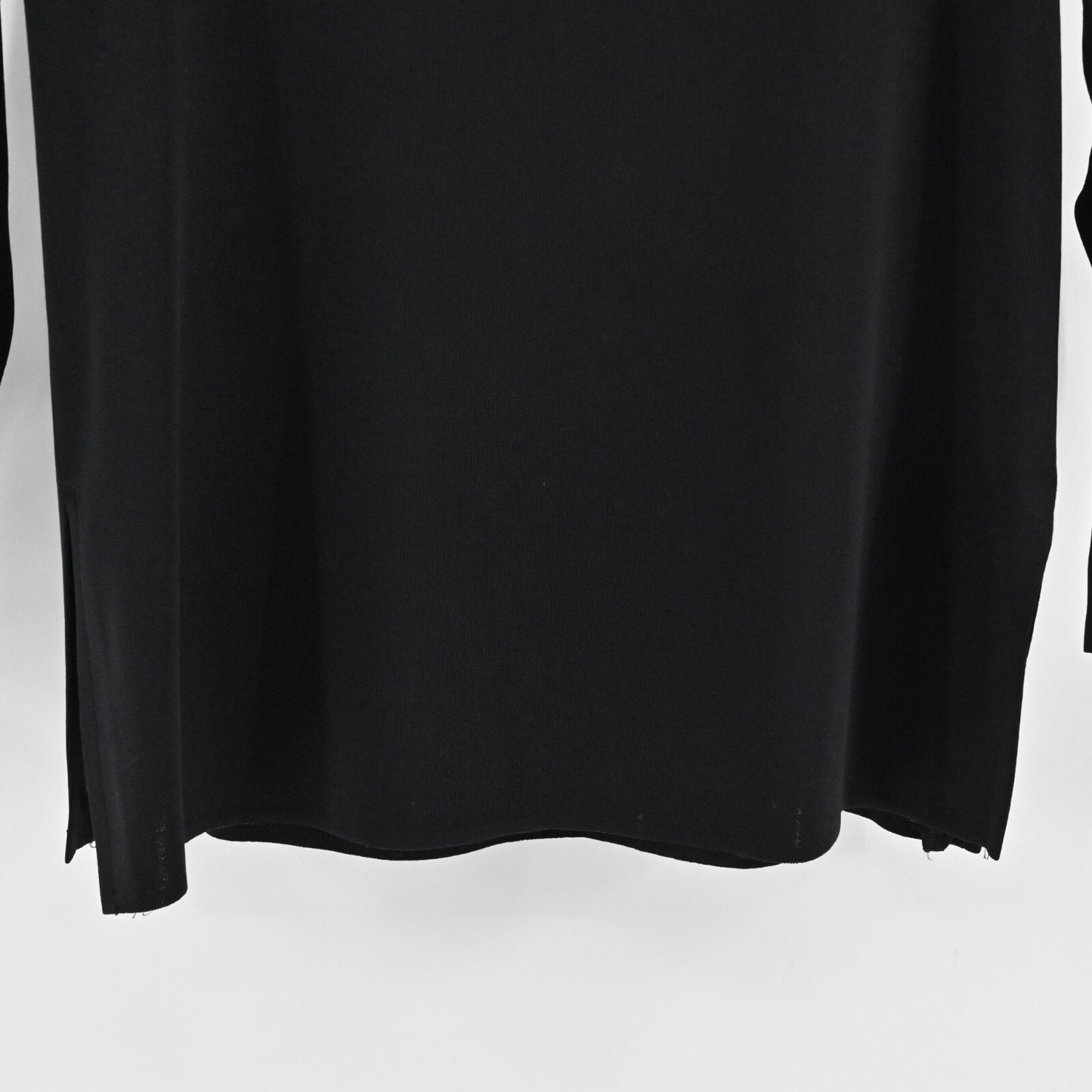 MISOOK Black Sweater Womens Size M Quiet Luxury Knit Fold Collar Exclusively