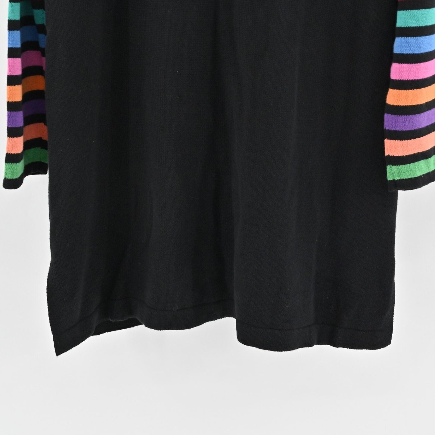 BOB MACKIE Cardigan Sweater Womens Size L Wearable Art Multicolor Stripe Knit