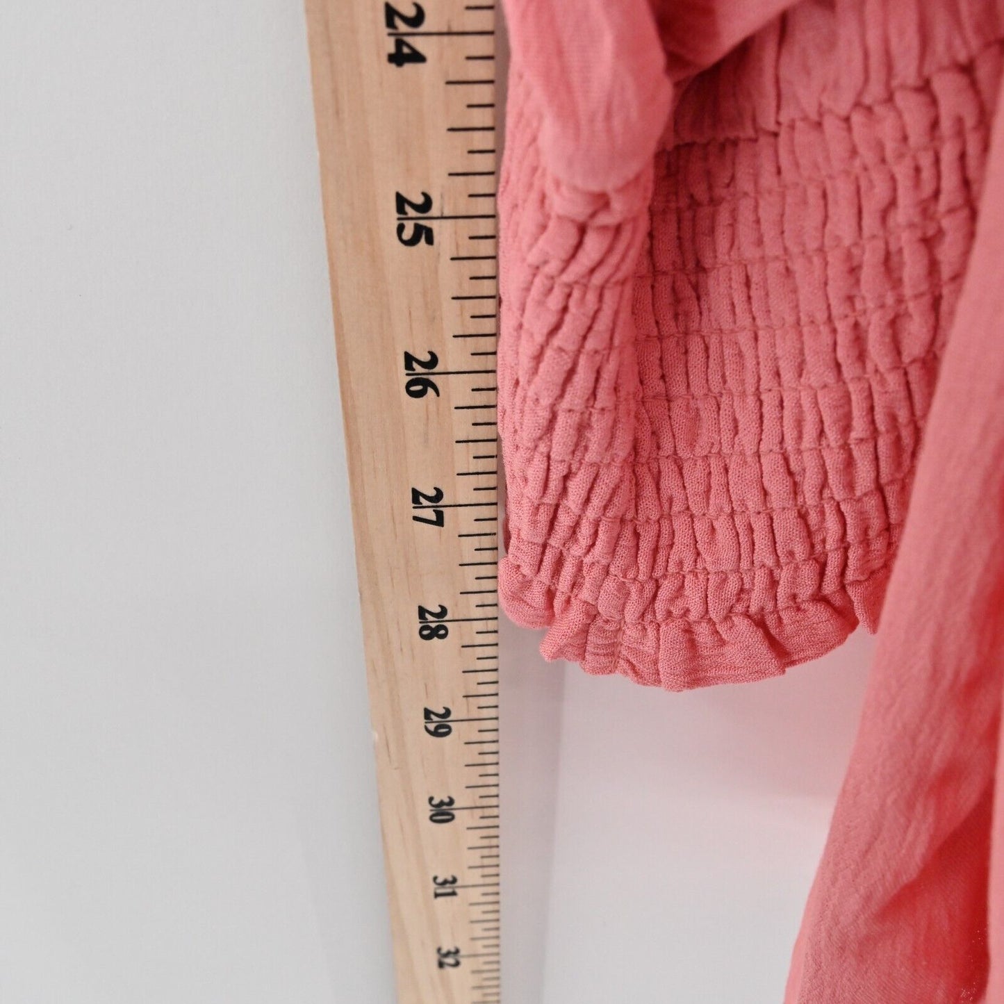 TORRID Top Womens Size 4X Babydoll Crinkle Gauze Smocked VNeck Woven Pink NEW