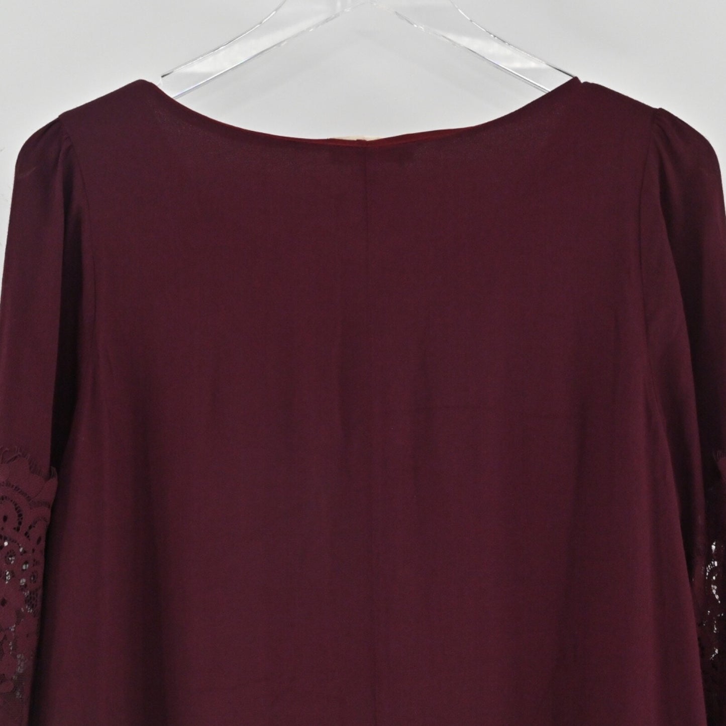 ALTAR'D STATE Boho Bell Sleeve Dress Sz L Shift Burgundy Floral Lace Whimsigoth