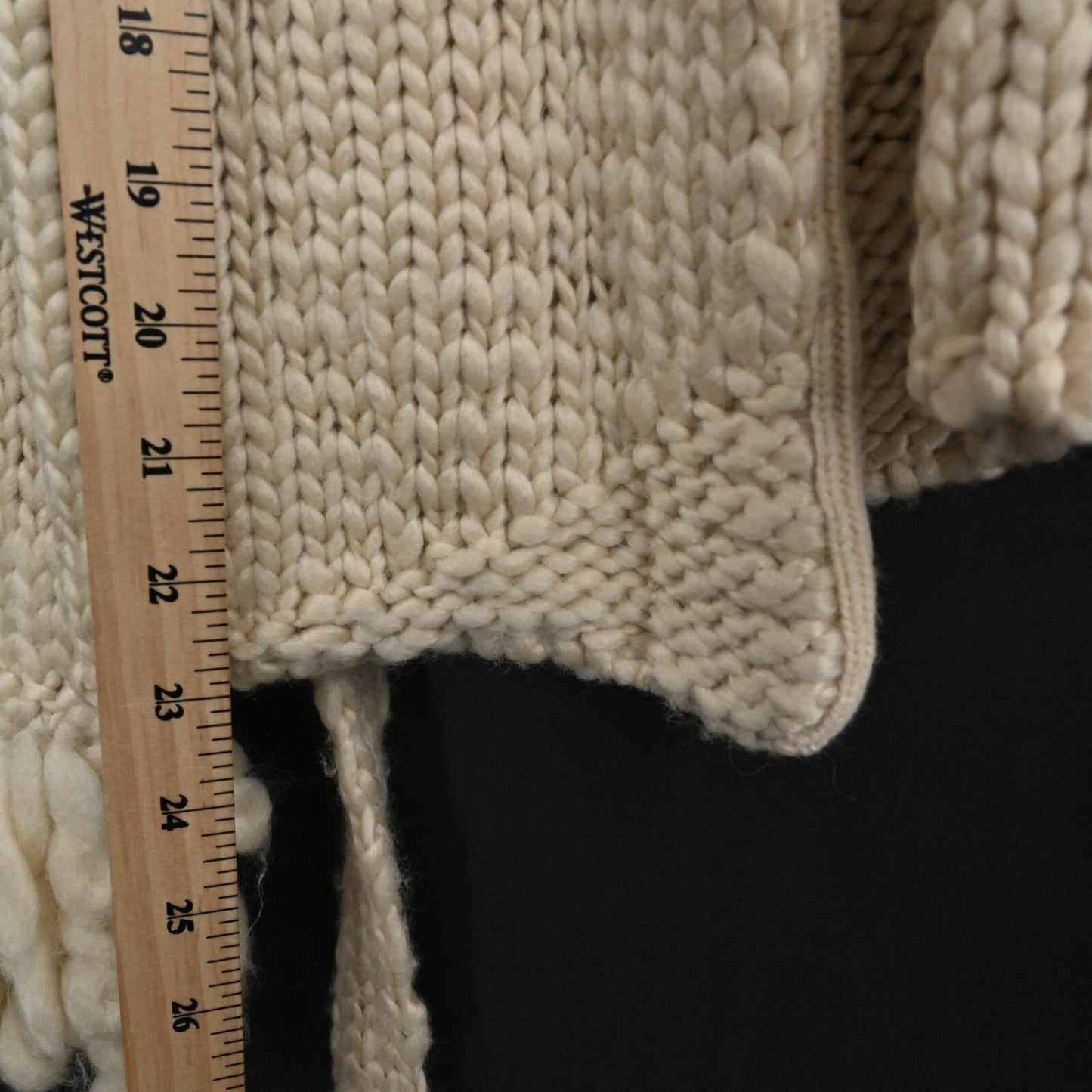 ZARA Womens Sweater Size S Fringing Cardigan Belted Cream Wool Blend Boho NEW