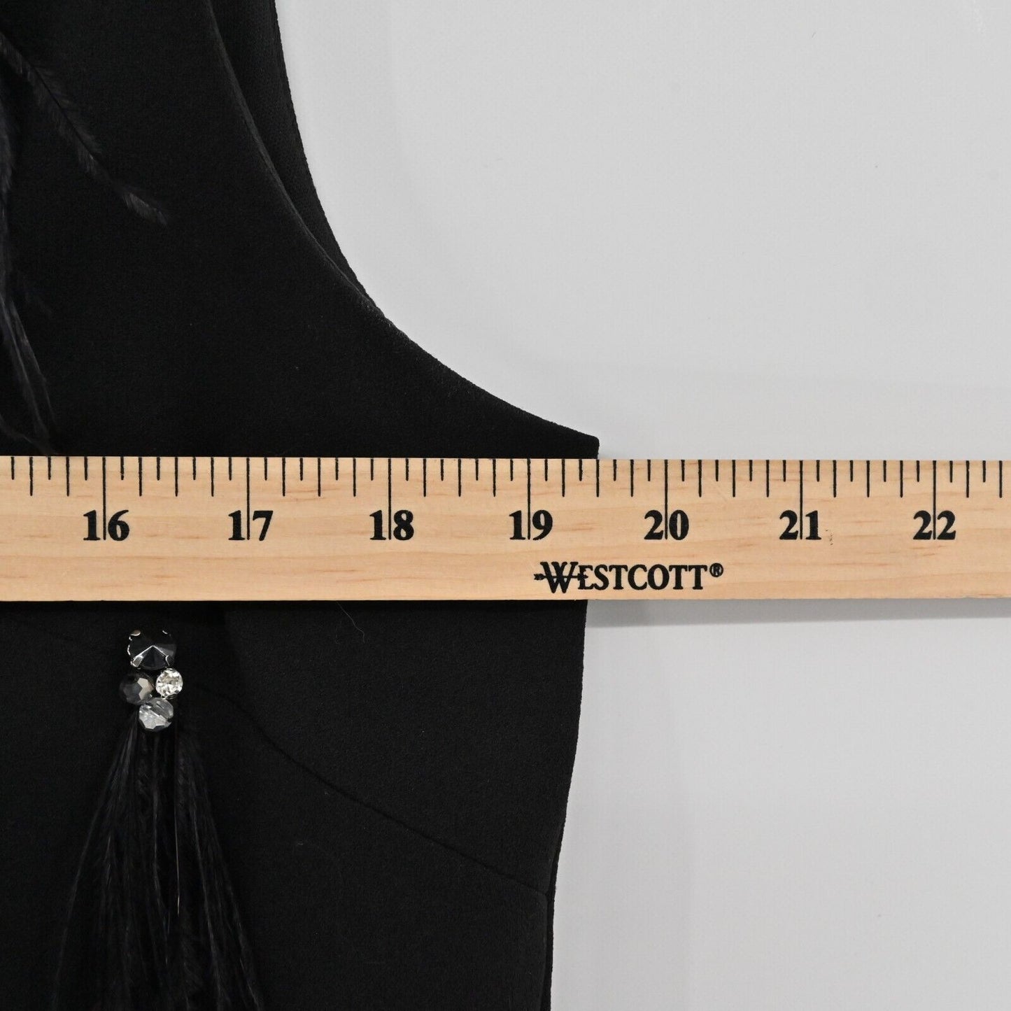 HARPER ROSE Dress Womens Sz 12 Sleeveless Black Jewel Embellished Feather Shift