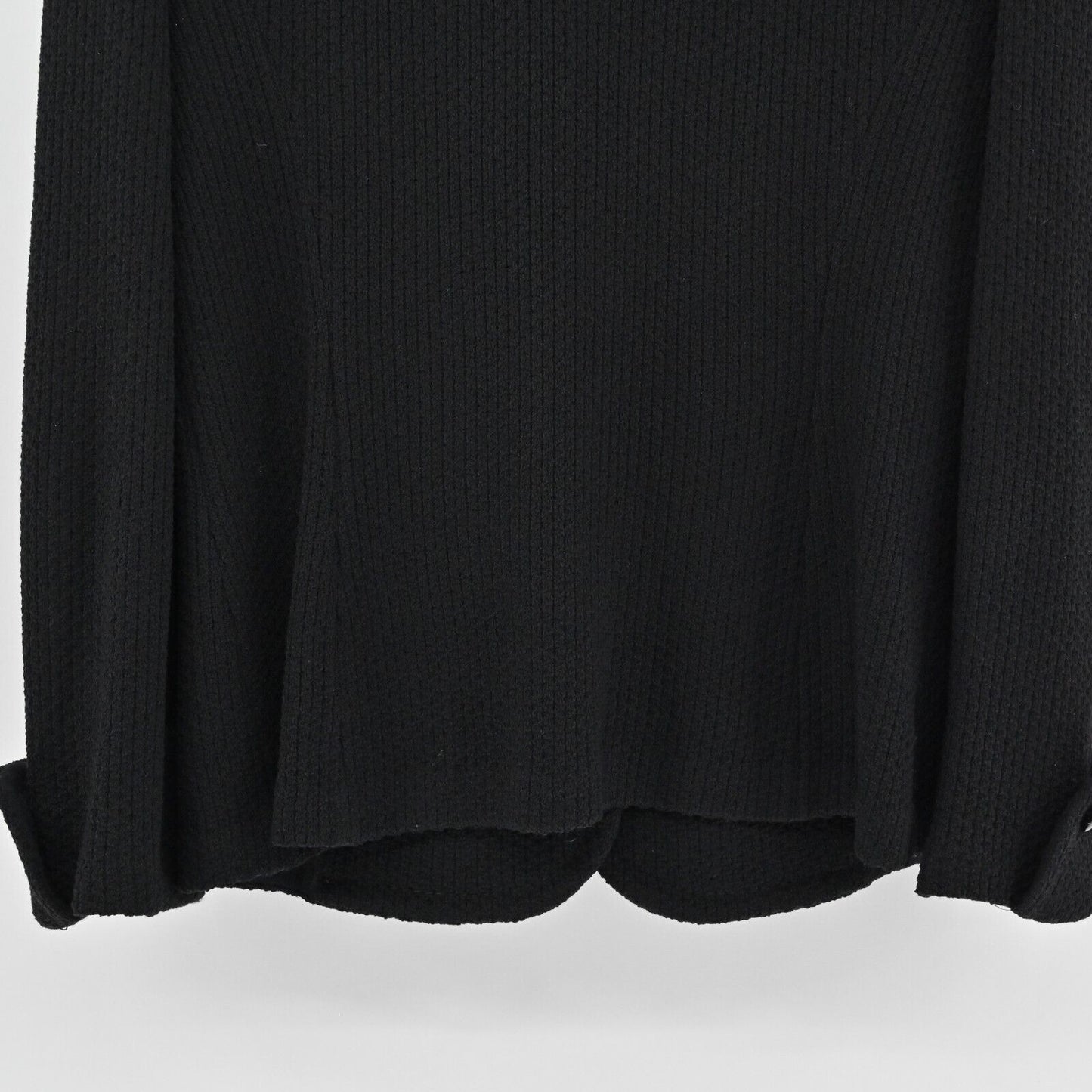 ST JOHN Caviar Parisian Santana Knit Blazer Jacket 3-Button In Black Womens Sz 8