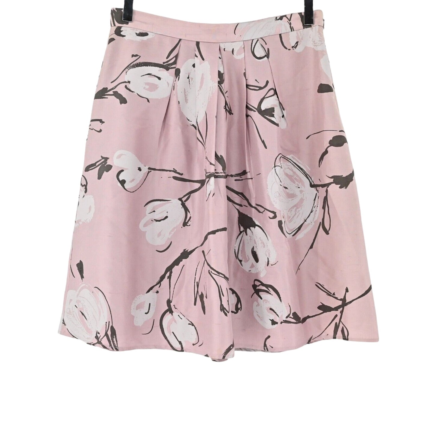 MOSCHINO Skirt Womens Size 8 Pink Floral 100% Silk Pleated Flare CHEAP AND CHIC