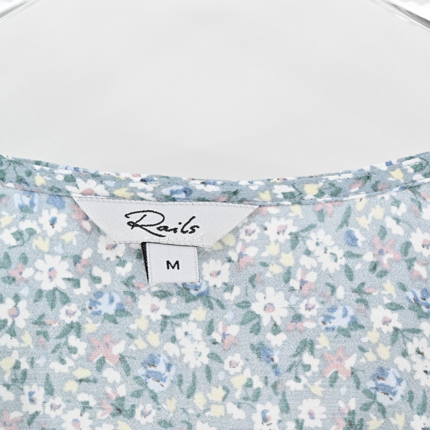 RAILS Dress Size M May Bellflower Multi Floral Print VNeck Smocked Waist Mini